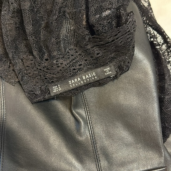 Zara Faux leather and Lace Dress - Picture 8 of 8
